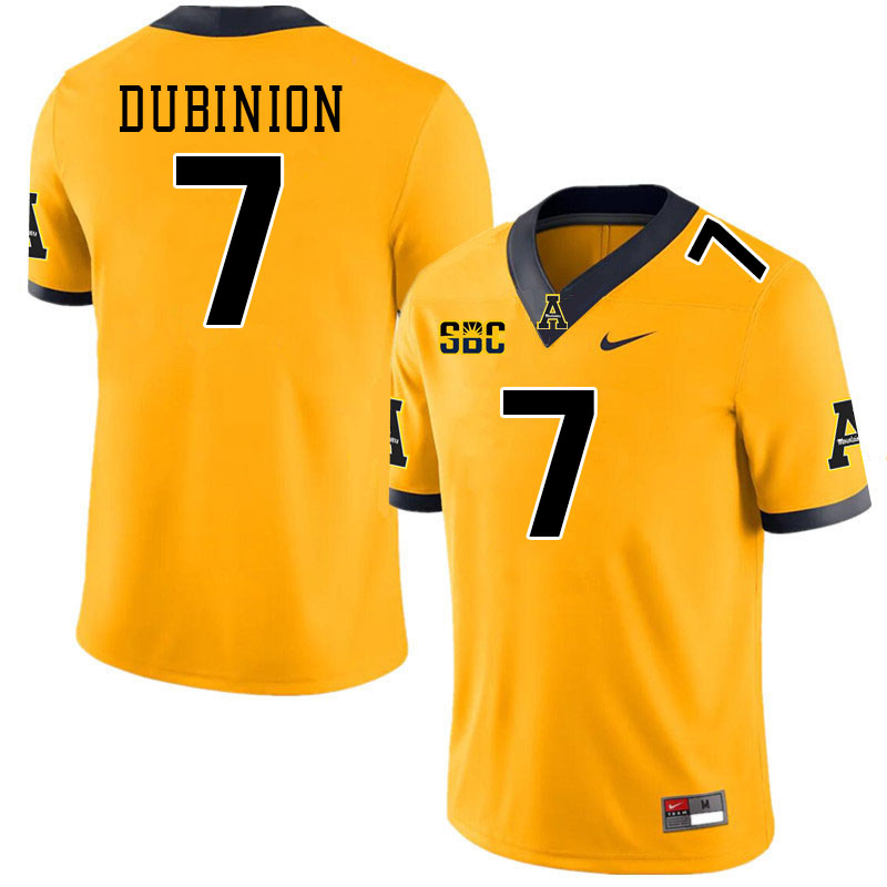 Appalachian State Mountaineers #7 Rashod Dubinion College Football Jerseys Stitched-Gold